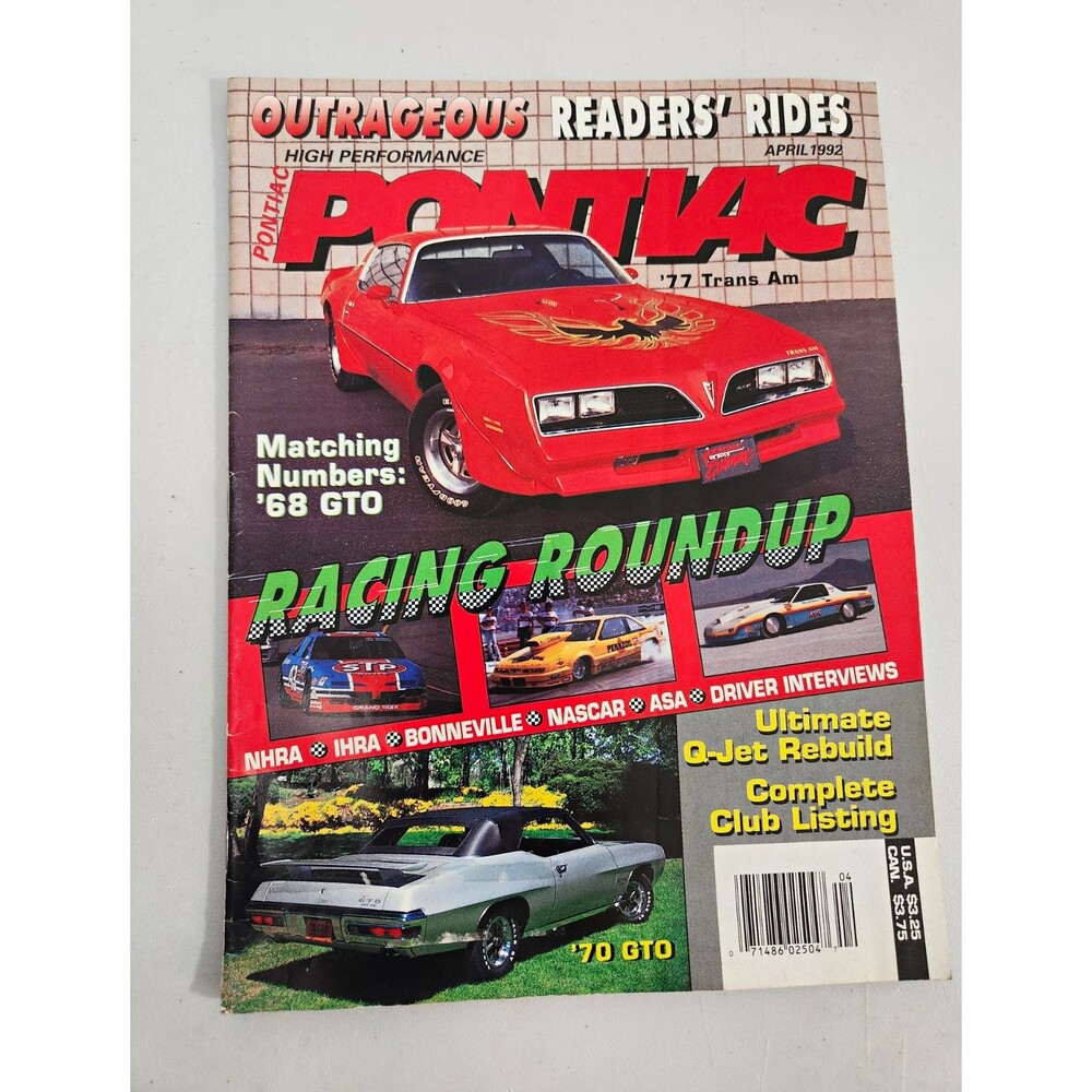 High Performance Pontiac Magazine April 1992 Outrageous Readers' Rides 68" GTO